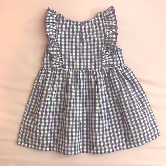 INFANT GIRLS SLEEVELESS PLAID DRESS : SIZE 6-9 MONTHS - Picture 2 of 2